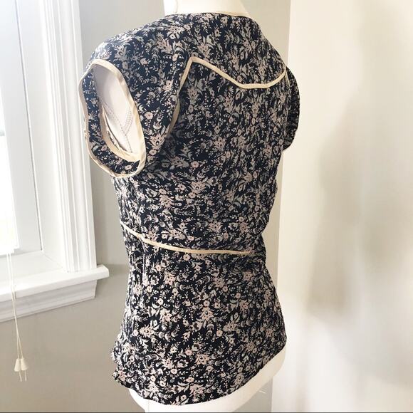 Rebecca Taylor Silk Floral Top with Cut-Outs - Picture 6 of 7